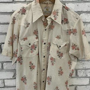 Vintage Cowboy Short Sleeve Collared Shirt